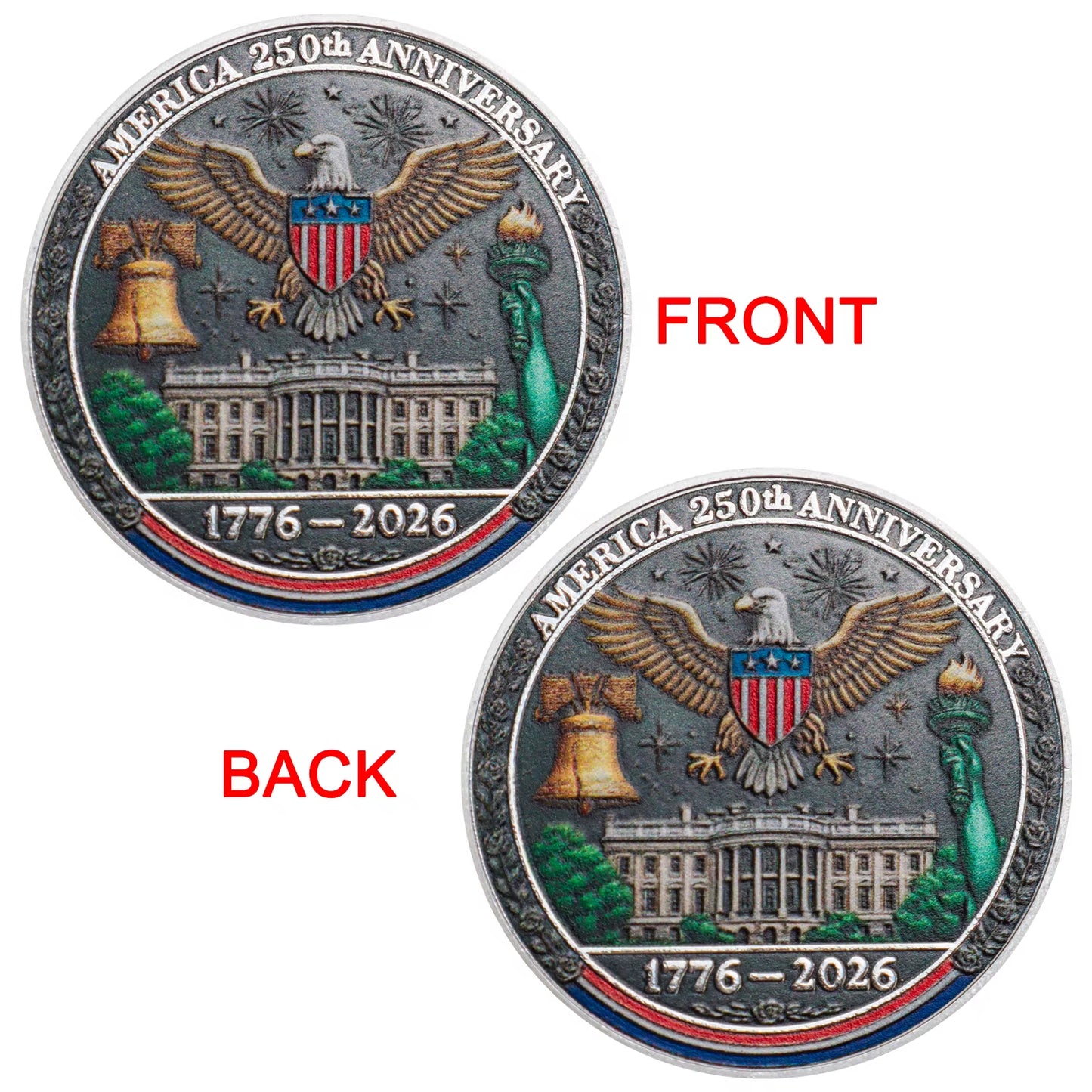 1Pc USA 250Th Anniversary Commemorative Coin 1776-2026 Statue of Liberty American Eagle Souvenir Coin Gifts for Collectors