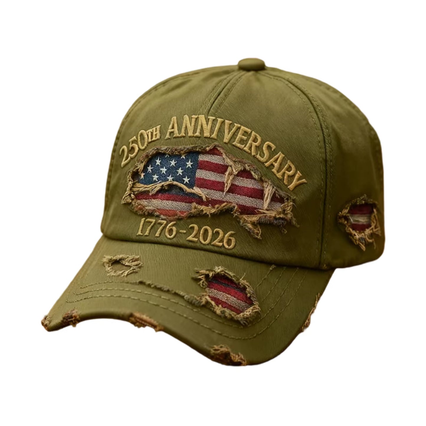 USA 250Th Anniversary Commemorative Baseball Cap, Unisex Vintage Washed Cotton Snapback with Sun Protection Adjustable Strap