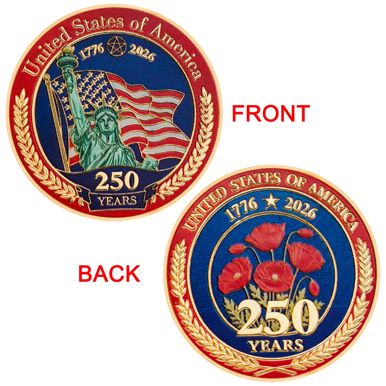 1Pc USA 250Th Anniversary Commemorative Coin 1776-2026 Statue of Liberty American Eagle Souvenir Coin Gifts for Collectors