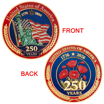 1Pc USA 250Th Anniversary Commemorative Coin 1776-2026 Statue of Liberty American Eagle Souvenir Coin Gifts for Collectors