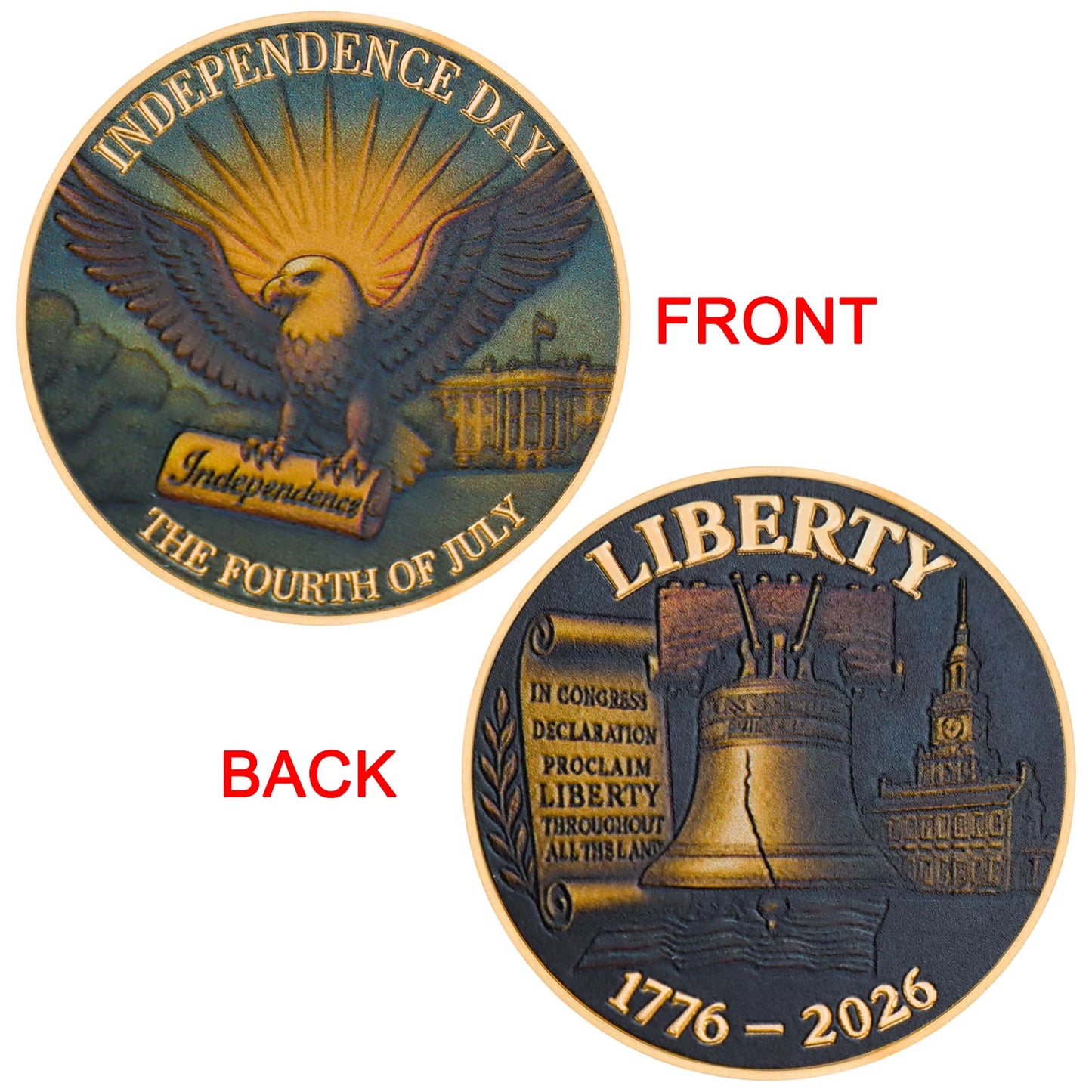 1Pc USA 250Th Anniversary Commemorative Coin 1776-2026 Statue of Liberty American Eagle Souvenir Coin Gifts for Collectors