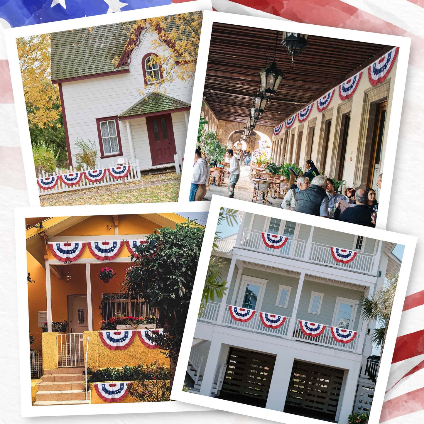 1.5X3Ft American Pleated Fan Flag 6PCS