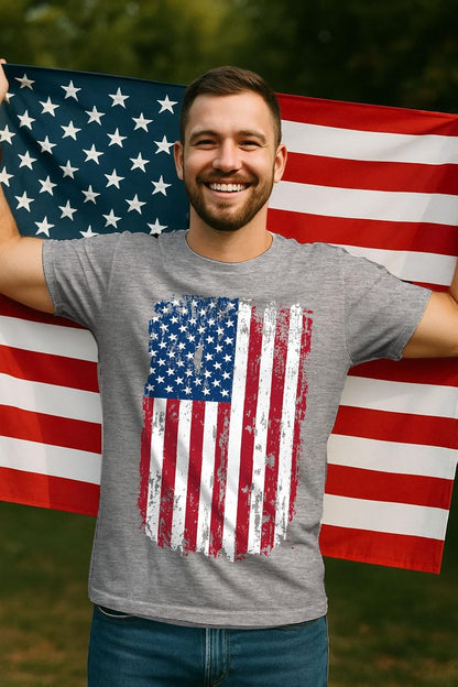 Distressed American Flag Shirt for Men | Patriotic USA 'Merica Tee - 4Th of July & Memorial Day Gift Idea