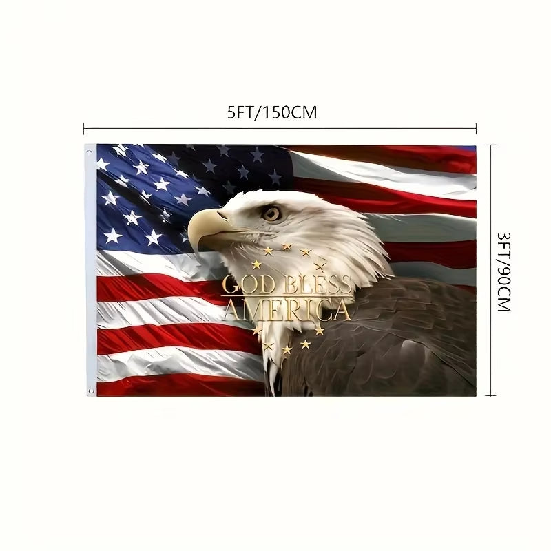American Outdoor Flag, American Bald Eagle Flag,3X5Fts 2X3Fts Patriotic July 4Th Independence Day Garden Decoration