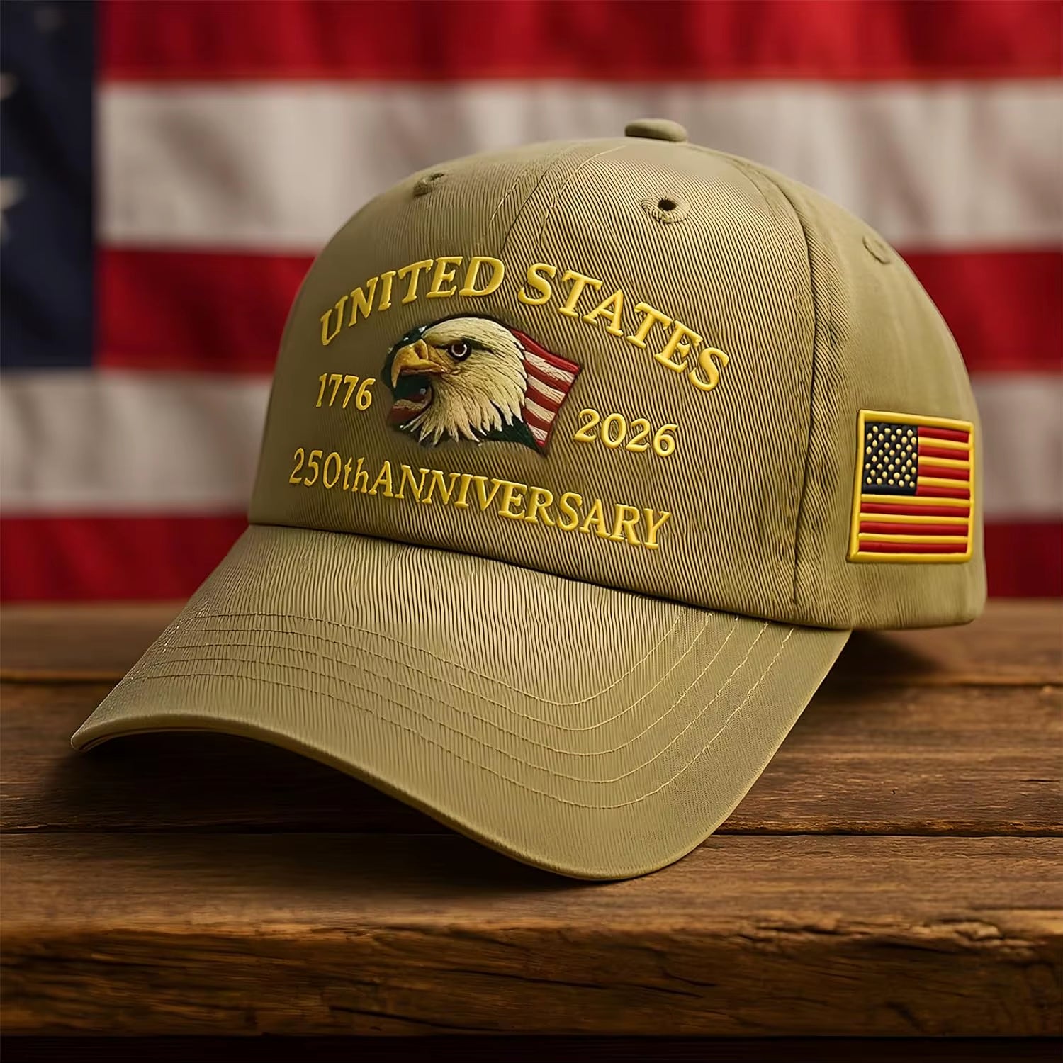 United States 250Th Anniversary Baseball Cap - Eagle & Liberty Design, Handmade Embroidery Hat for Men Women, Adjustable