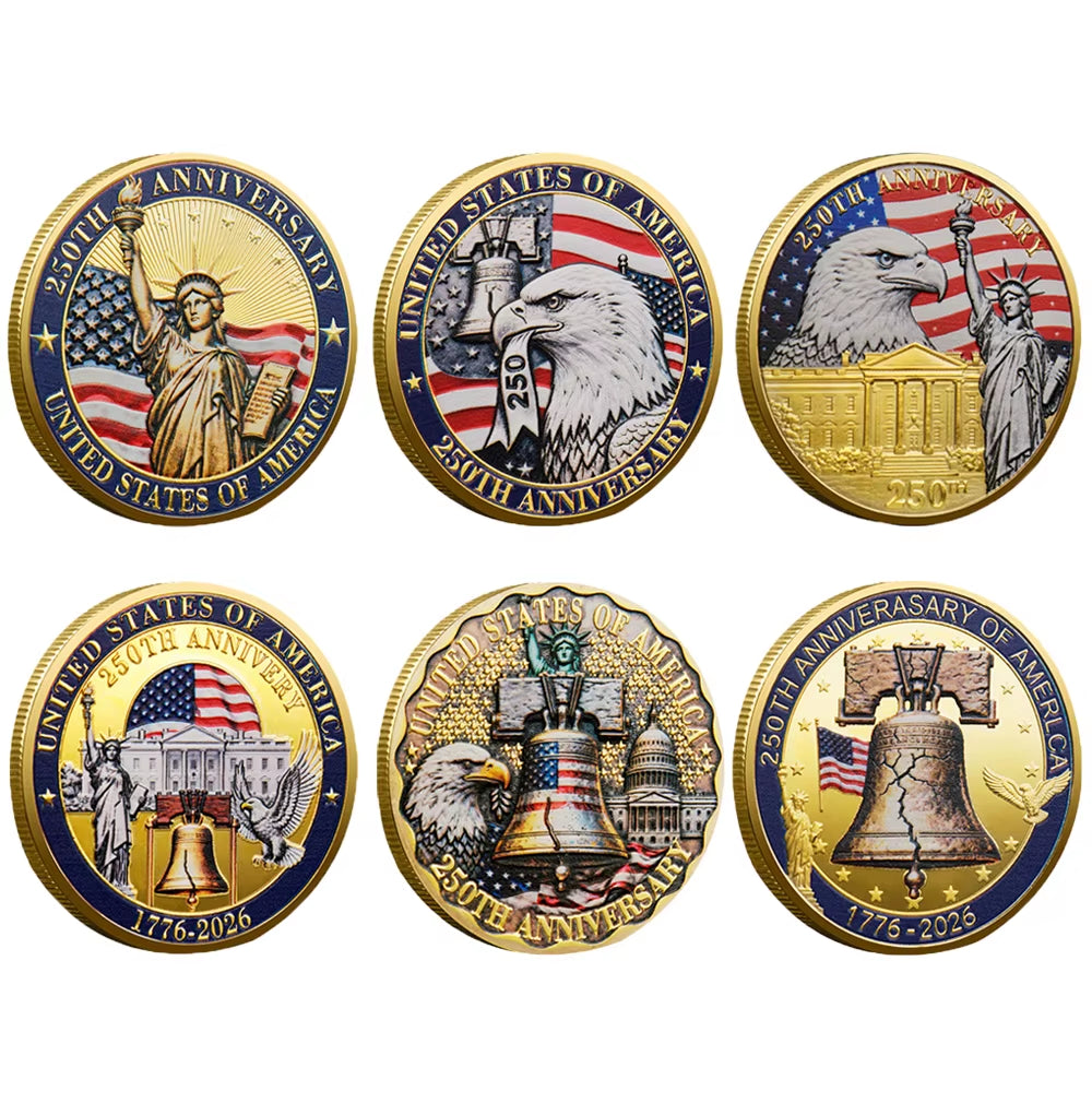 1Pc USA 250Th Anniversary Commemorative Coin 1776-2026 Statue of Liberty American Eagle Souvenir Coin Gifts for Collectors