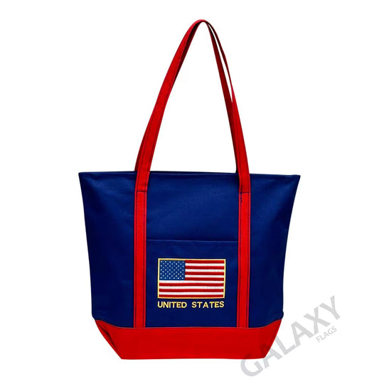 USA Flag Embroidered Tote Bag / USA Flag / United States of America Flag Handbag