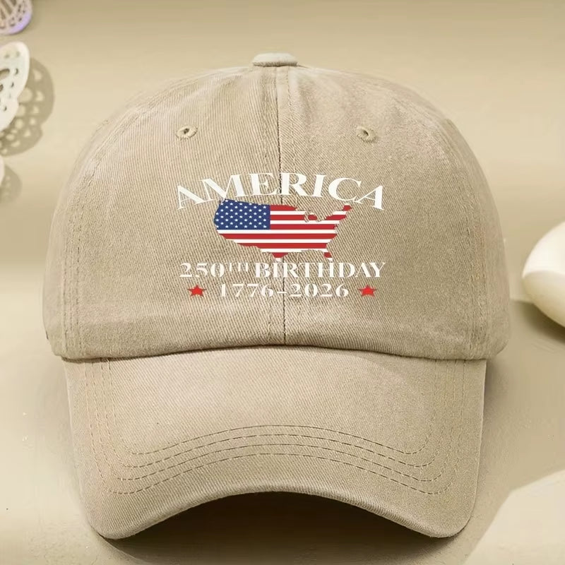 250Th Anniversary Series 250 BIRTHDAY Letter Print Women'S Baseball Cap - Adjustable Snapback, Er, Appropriate for Any Season