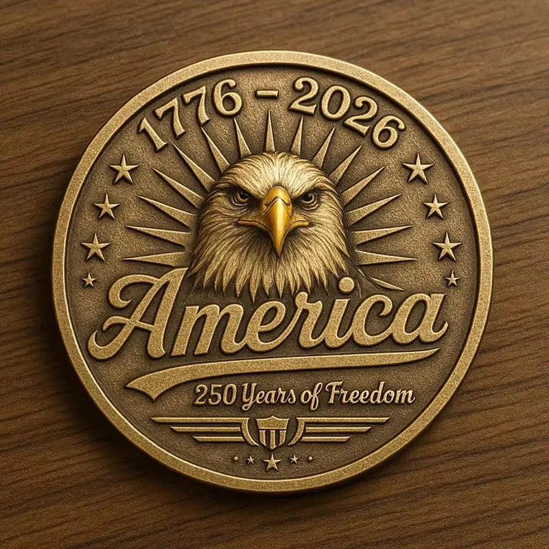 The 250Th Anniversary Independence Day Gold Plated Souvenir Coin America Flag Veteran Collection Coin