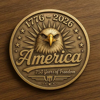 The 250Th Anniversary Independence Day Gold Plated Souvenir Coin America Flag Veteran Collection Coin