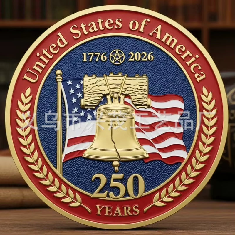 The 250Th Anniversary Independence Day Gold Plated Souvenir Coin America Flag Veteran Collection Coin