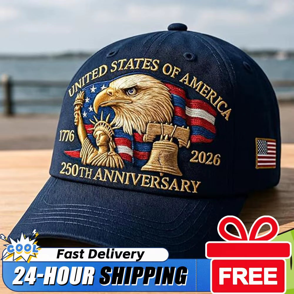 Men Women Baseball Caps US 250Th Anniversary Cap Adjustable Retro Washed Patriotic Cap US 250Th Anniversary Sports Trucker Hat