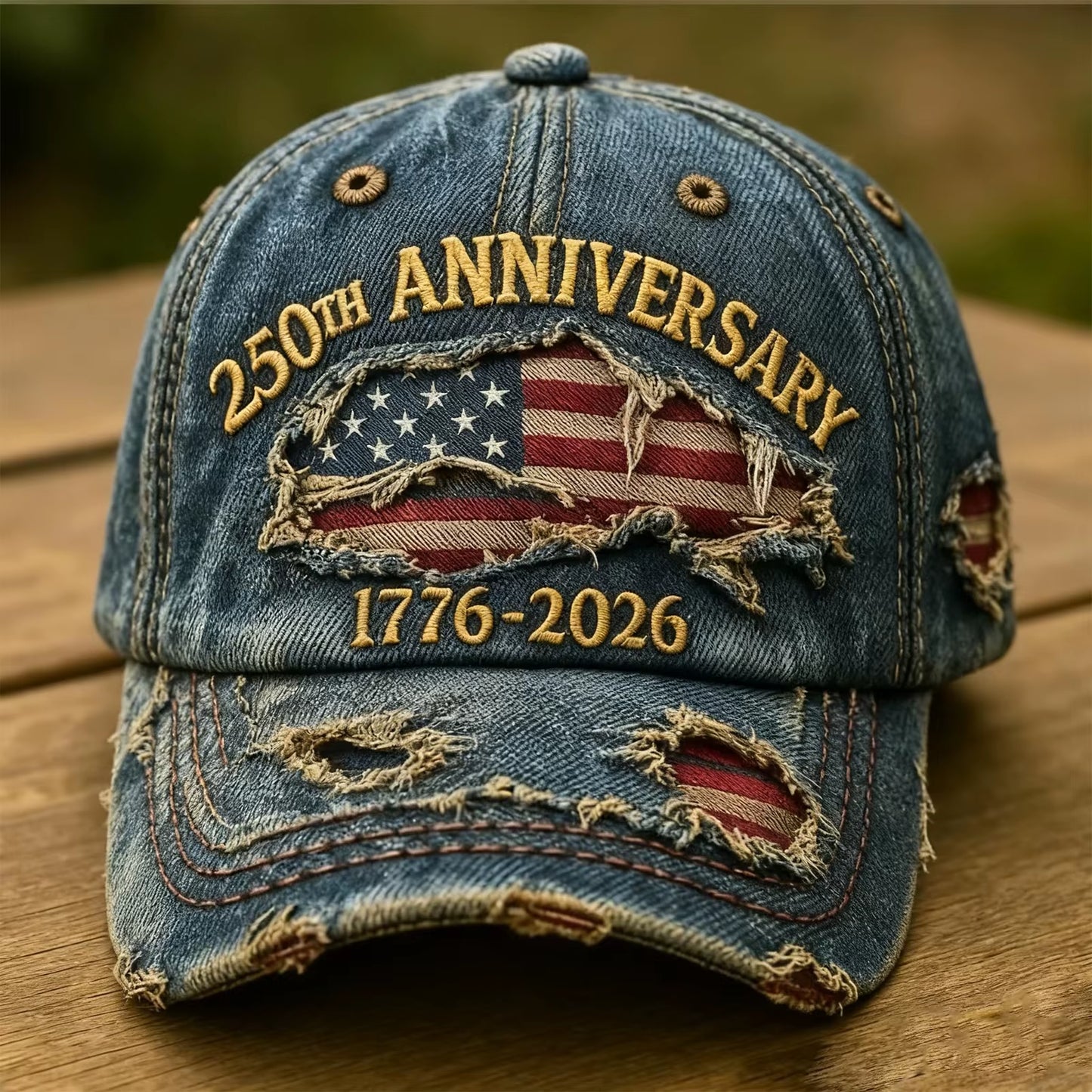 USA 250Th Anniversary Commemorative Baseball Cap, Unisex Vintage Washed Cotton Snapback with Sun Protection Adjustable Strap