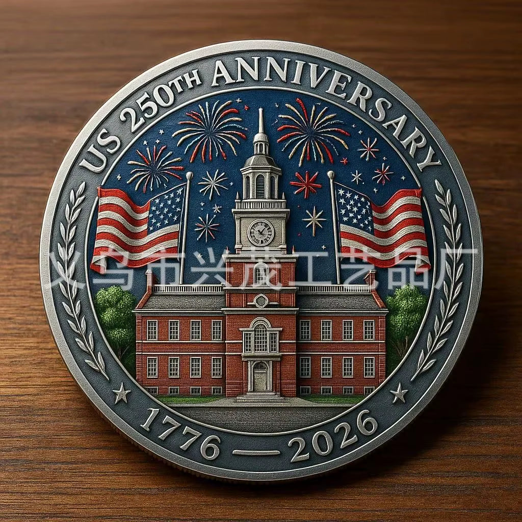 The 250Th Anniversary Independence Day Gold Plated Souvenir Coin America Flag Veteran Collection Coin