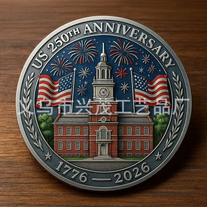 The 250Th Anniversary Independence Day Gold Plated Souvenir Coin America Flag Veteran Collection Coin