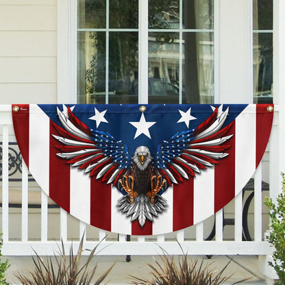American Flag Patriotic Eagle American Non-Pleated Fan Flag - 4Th of July, Indep