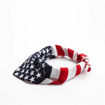Popular American Flag USA Square Dog Bandana Bibs Scarf Patriotic Cats Kerchief for Small Large Pets Cotton Towel