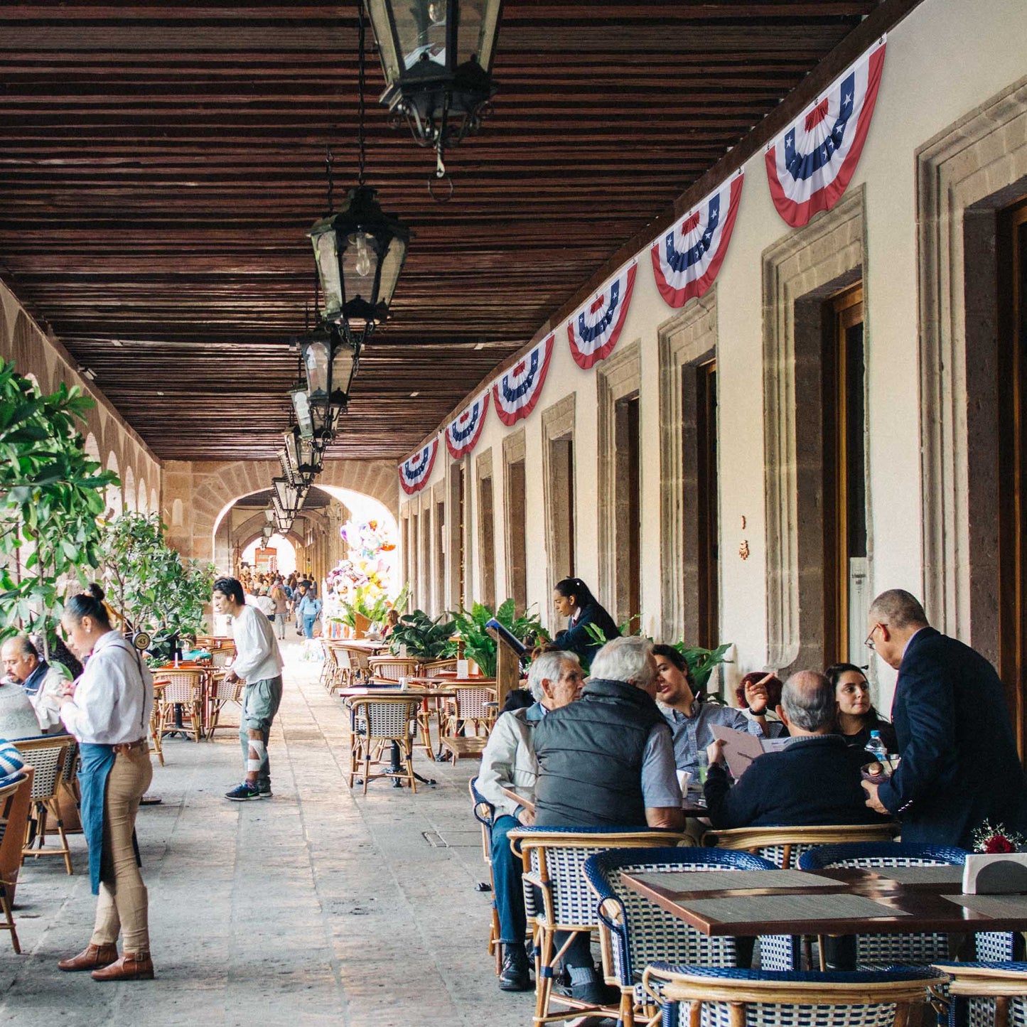 1.5X3Ft American Pleated Fan Flag 6PCS