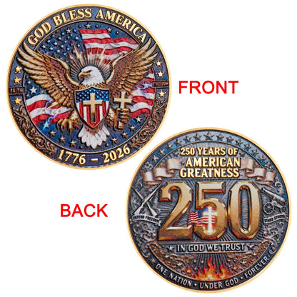 1Pc USA 250Th Anniversary Commemorative Coin 1776-2026 Statue of Liberty American Eagle Souvenir Coin Gifts for Collectors