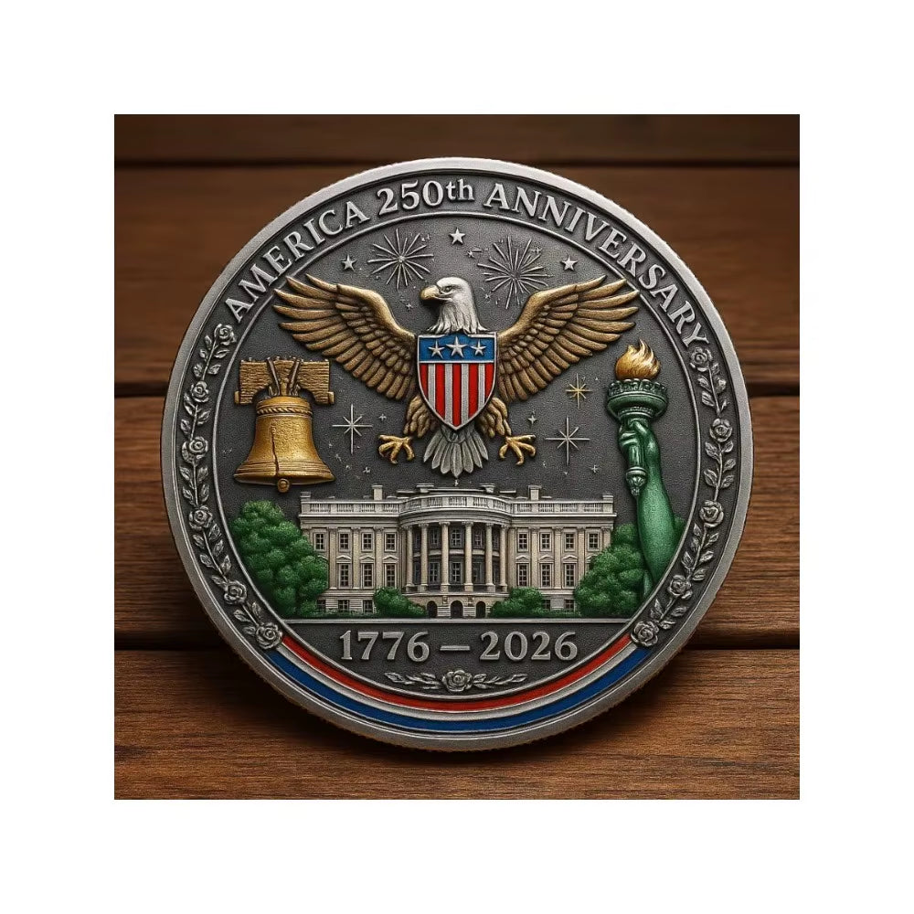 The 250Th Anniversary Independence Day Gold Plated Souvenir Coin America Flag Veteran Collection Coin