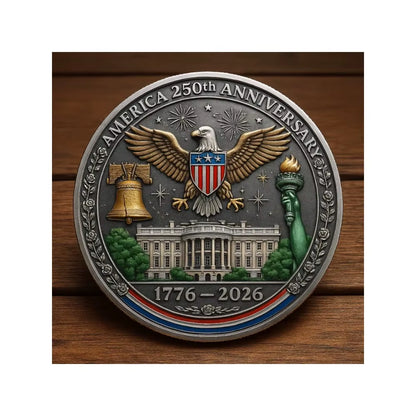 The 250Th Anniversary Independence Day Gold Plated Souvenir Coin America Flag Veteran Collection Coin