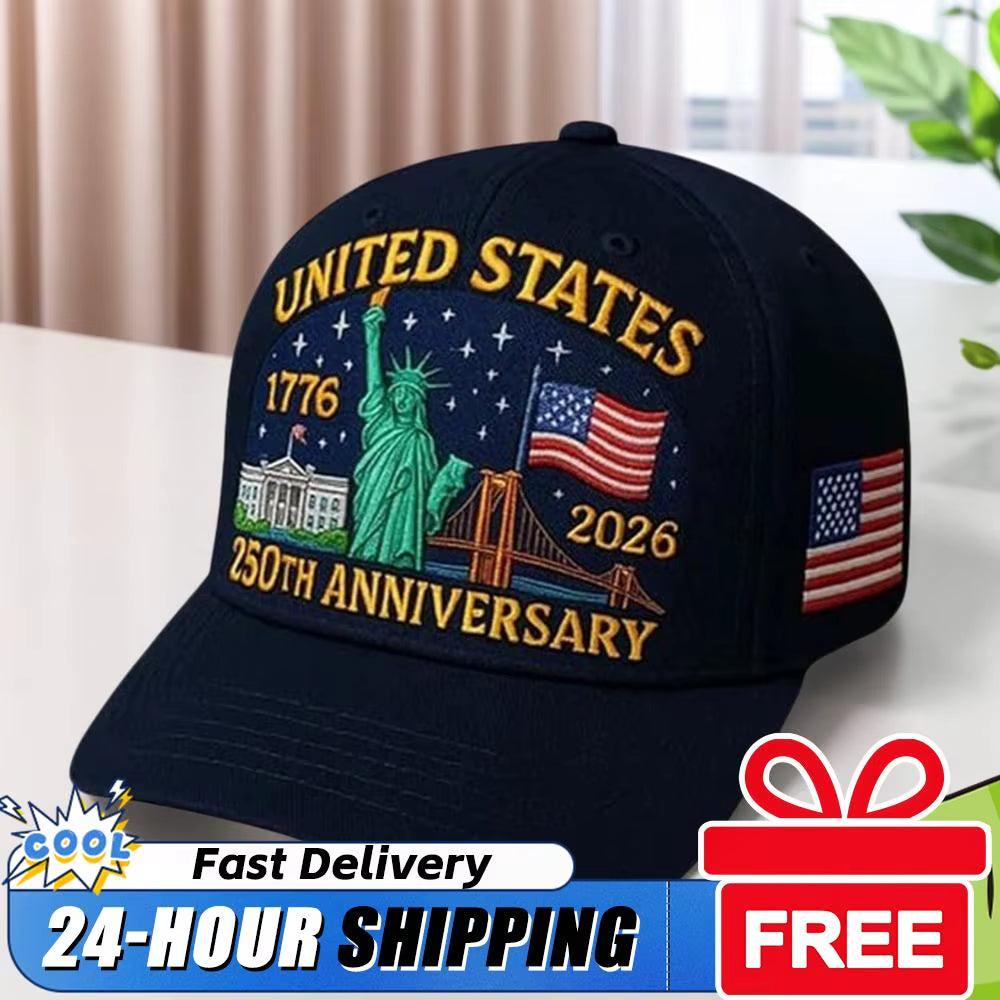 Men Women Baseball Caps US 250Th Anniversary Cap Adjustable Retro Washed Patriotic Cap US 250Th Anniversary Sports Trucker Hat