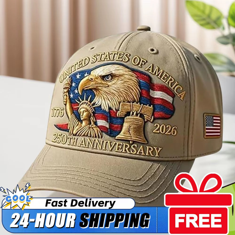 Men Women Baseball Caps US 250Th Anniversary Cap Adjustable Retro Washed Patriotic Cap US 250Th Anniversary Sports Trucker Hat