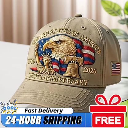 Men Women Baseball Caps US 250Th Anniversary Cap Adjustable Retro Washed Patriotic Cap US 250Th Anniversary Sports Trucker Hat