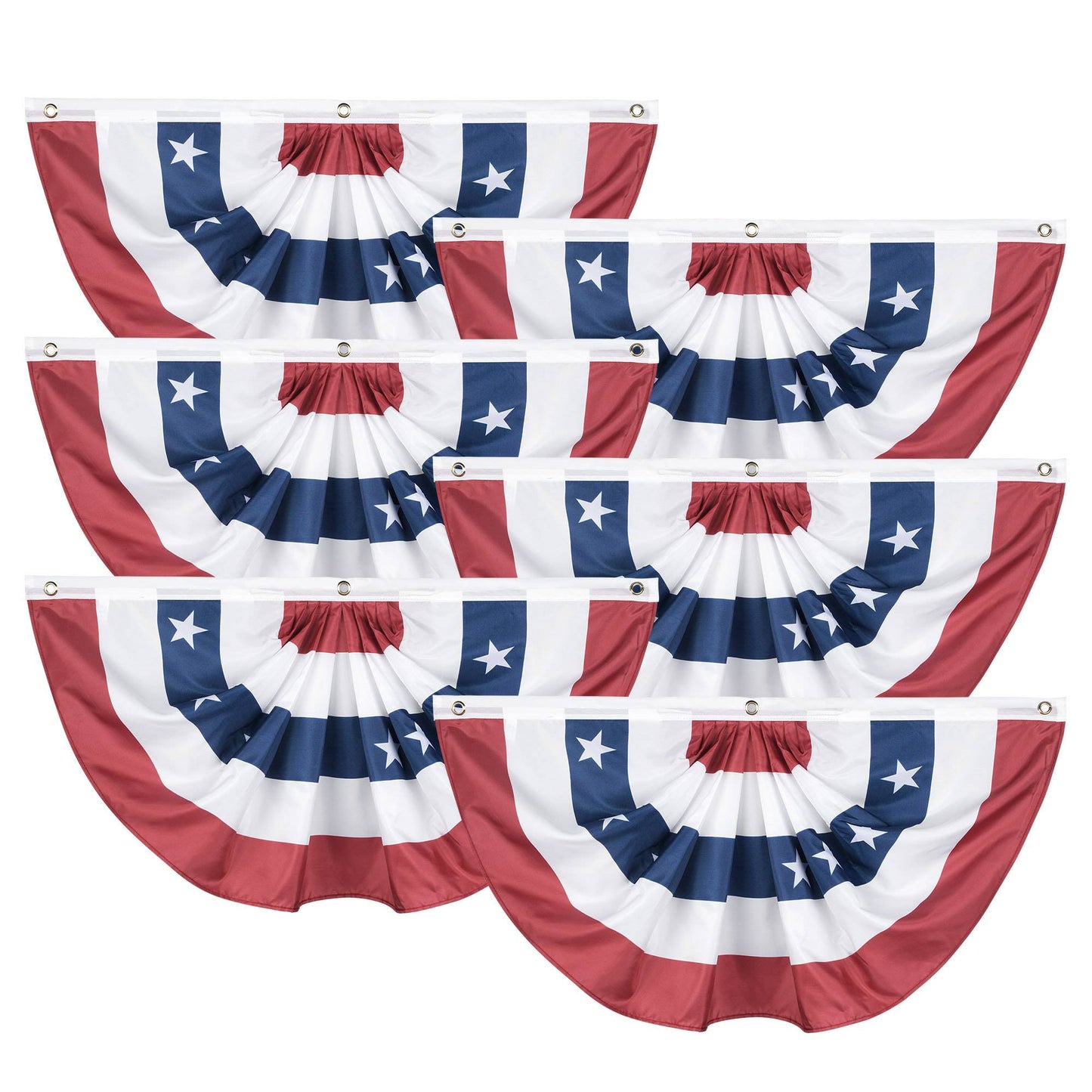 1.5X3Ft American Pleated Fan Flag 6PCS