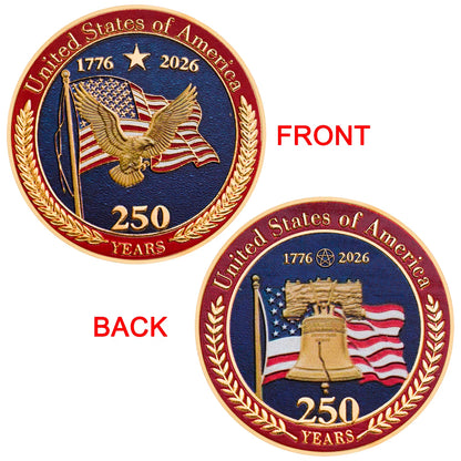 1Pc USA 250Th Anniversary Commemorative Coin 1776-2026 Statue of Liberty American Eagle Souvenir Coin Gifts for Collectors