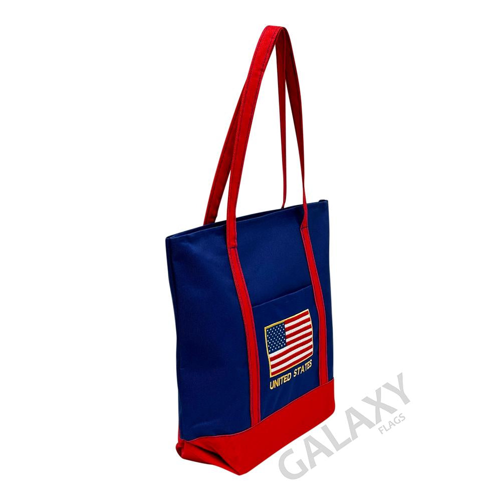 USA Flag Embroidered Tote Bag / USA Flag / United States of America Flag Handbag