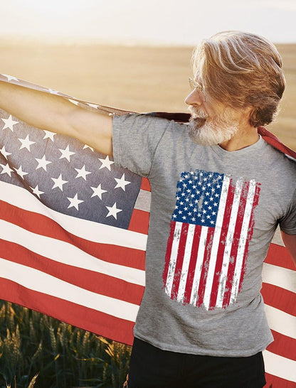 Distressed American Flag Shirt for Men | Patriotic USA 'Merica Tee - 4Th of July & Memorial Day Gift Idea