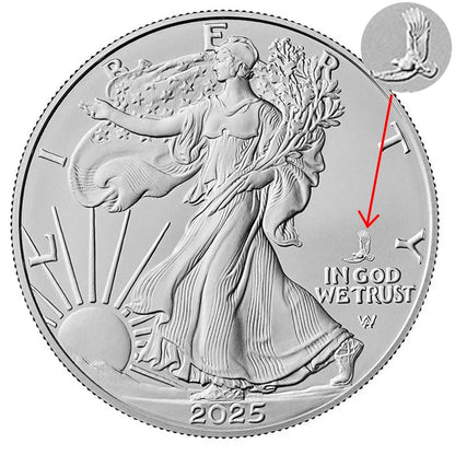2025 (P) $1 American Silver Eagle Eagle Privy 1 Oz .999 Fine Silver BU