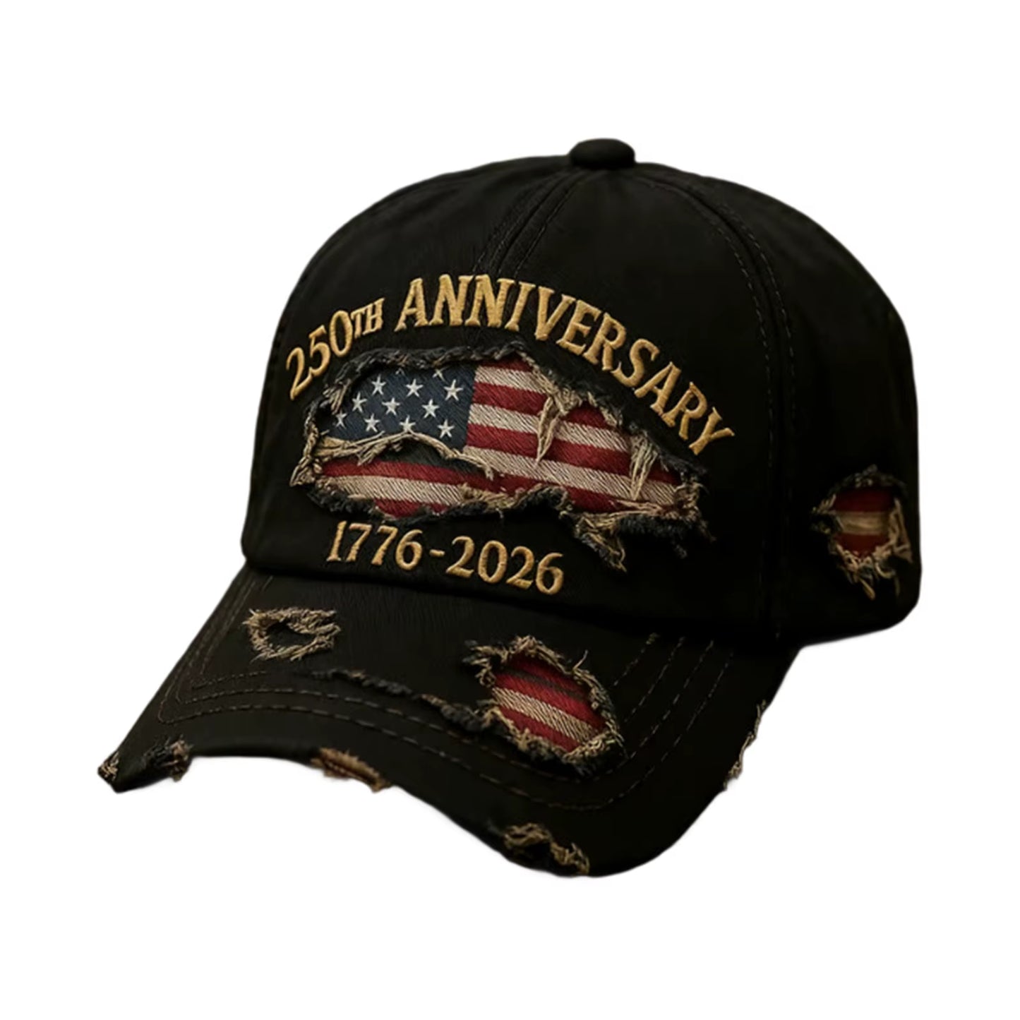 USA 250Th Anniversary Commemorative Baseball Cap, Unisex Vintage Washed Cotton Snapback with Sun Protection Adjustable Strap