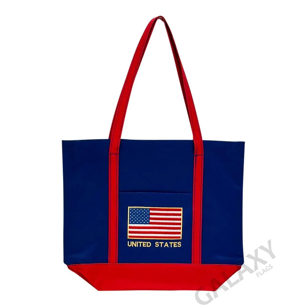 USA Flag Embroidered Tote Bag / USA Flag / United States of America Flag Handbag