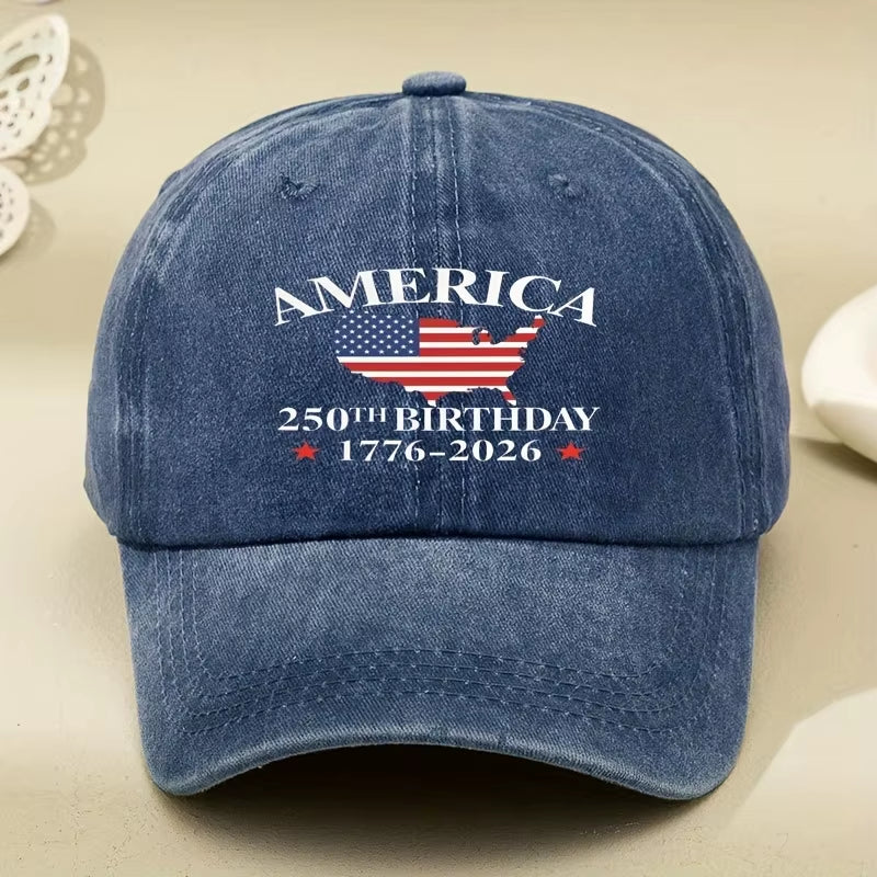 250Th Anniversary Series 250 BIRTHDAY Letter Print Women'S Baseball Cap - Adjustable Snapback, Er, Appropriate for Any Season