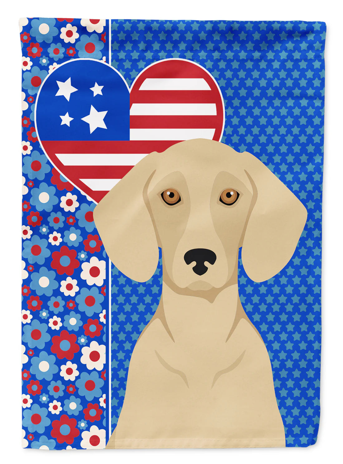 Cream Dachshund USA American Garden Flag