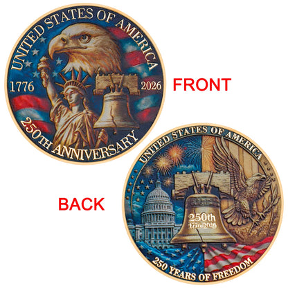 1Pc USA 250Th Anniversary Commemorative Coin 1776-2026 Statue of Liberty American Eagle Souvenir Coin Gifts for Collectors
