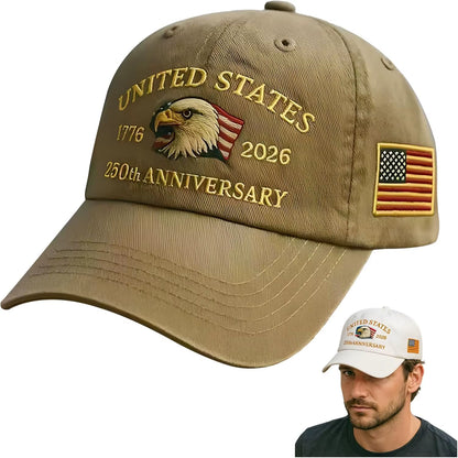 United States 250Th Anniversary Baseball Cap - Eagle & Liberty Design, Handmade Embroidery Hat for Men Women, Adjustable