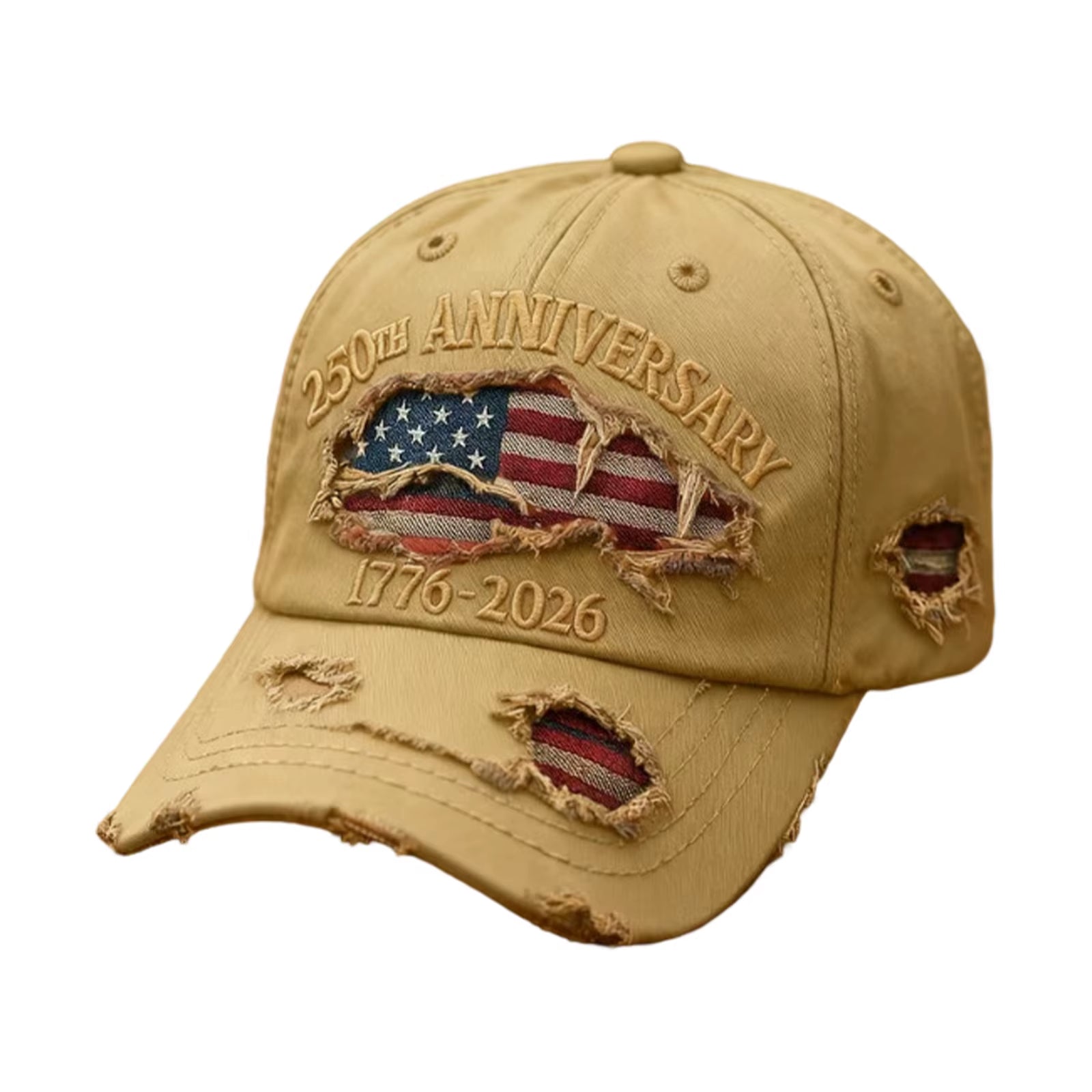 USA 250Th Anniversary Commemorative Baseball Cap, Unisex Vintage Washed Cotton Snapback with Sun Protection Adjustable Strap