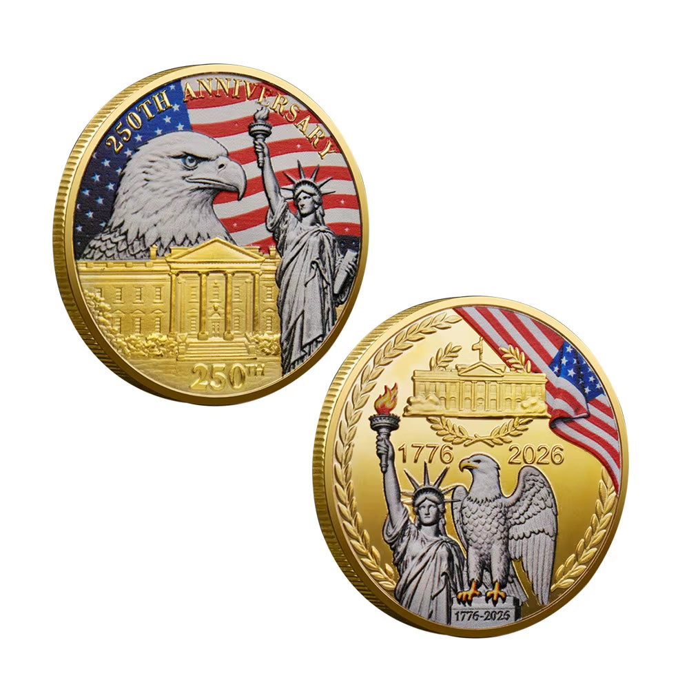 1Pc USA 250Th Anniversary Commemorative Coin 1776-2026 Statue of Liberty American Eagle Souvenir Coin Gifts for Collectors