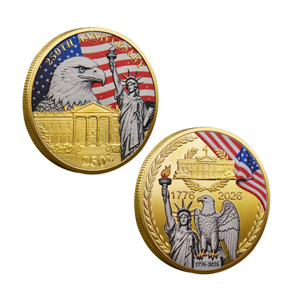1Pc USA 250Th Anniversary Commemorative Coin 1776-2026 Statue of Liberty American Eagle Souvenir Coin Gifts for Collectors