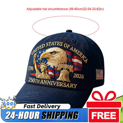 Men Women Baseball Caps US 250Th Anniversary Cap Adjustable Retro Washed Patriotic Cap US 250Th Anniversary Sports Trucker Hat
