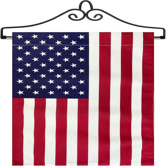 Garden Flag Holder with American Flag Garden Flag Banner Hanger for Wall outside Yard Small 12X18 Inch