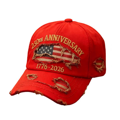 USA 250Th Anniversary Commemorative Baseball Cap, Unisex Vintage Washed Cotton Snapback with Sun Protection Adjustable Strap