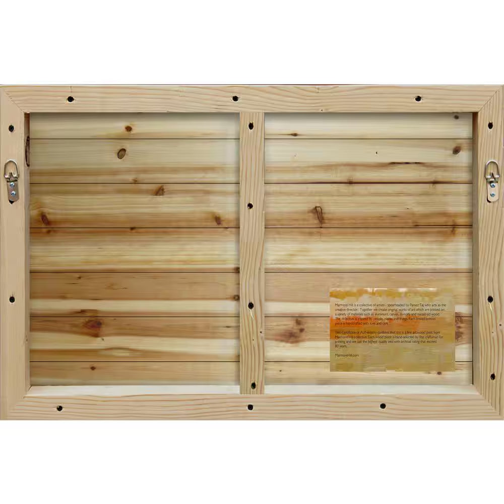 16 In. H X 24 In. W "American Flag" by Marmont Hill Printed Natural Pine Wood Wall Art