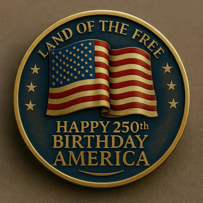 The 250Th Anniversary Independence Day Gold Plated Souvenir Coin America Flag Veteran Collection Coin