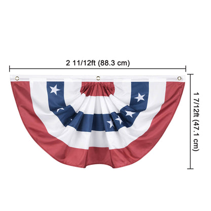 1.5X3Ft American Pleated Fan Flag 6PCS