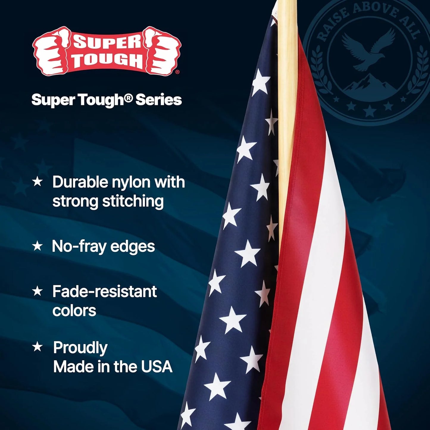 American Flag | 1X1.5 FT Outdoor USA Flag | 30" Durable Wooden Stick with Spear Tip & Stars | 12X18 in Heavy Duty Most Durable Cotton US Stick Flag | Made in USA | 12 Pack