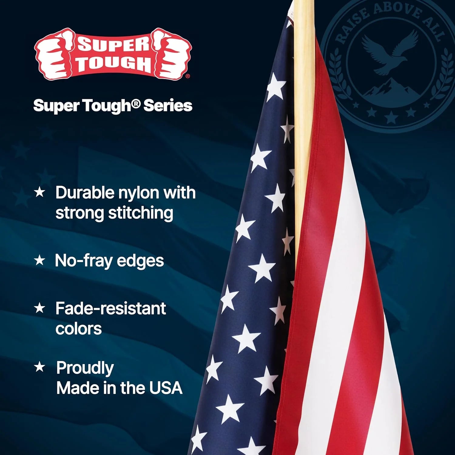 American Flag | 1X1.5 FT Outdoor USA Flag | 30" Durable Wooden Stick with Spear Tip & Stars | 12X18 in Heavy Duty Most Durable Cotton US Stick Flag | Made in USA | 12 Pack